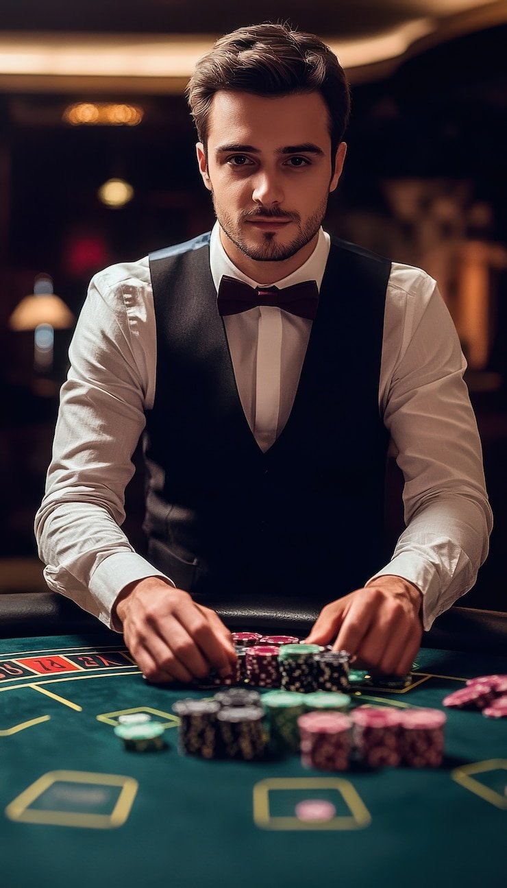 Live Koprok table on xcash showing dealer, three-card hands, and multi-camera studio feed